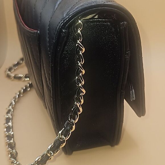 CHANEL Lambskin Chevron Wallet On Chain WOC Black w/ Dust Bag - Picture 7 of 11